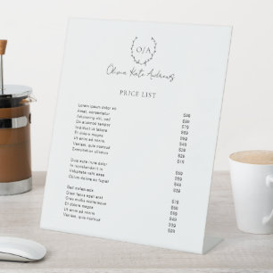 Signe De Table Simple classique Monogramme Wreath Élégant