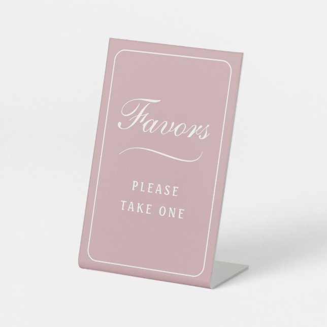 Signe De Table Simple Elégant Blush Faveurs Signal Pedestal (Recto)