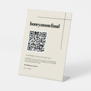 Signe De Table Simple élégant & chic Honeymoon fund Code QR