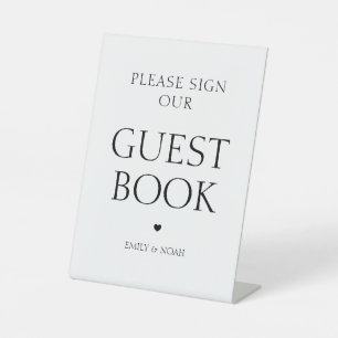 Signe De Table Simple Elegant Gold Moderne Mariage livre d'hôtes