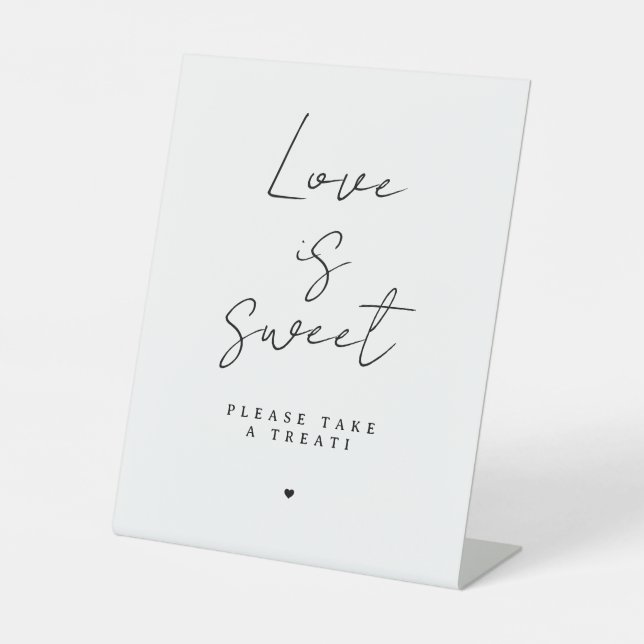 Signe De Table Simple Elegant Modern Wedding sign Love Is Sweet (Recto)