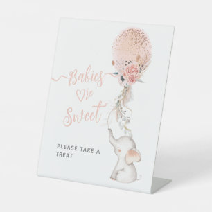 Signe De Table Simple Elephant & Balloon Baby shower doux régal