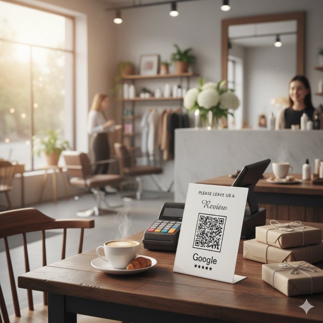 Signe De Table Simple entreprise personnalisée Laisser un examen (Créateur téléchargé)