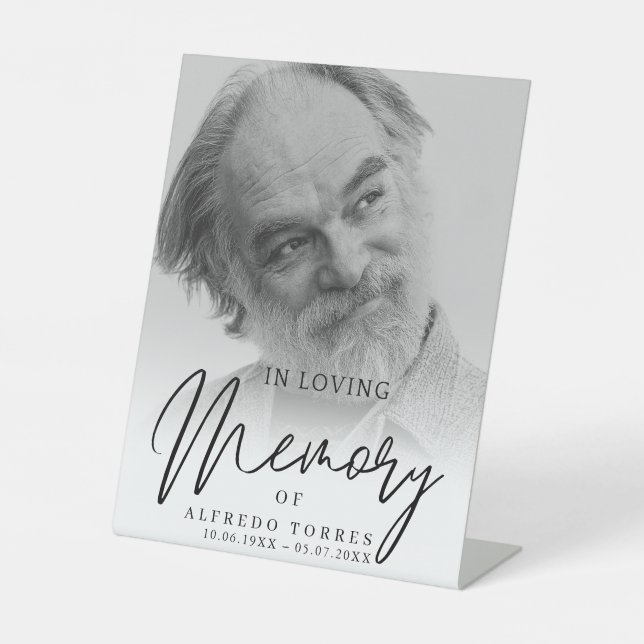 Signe De Table Simple Funeral Sympathy Photo Memorial  (Recto)