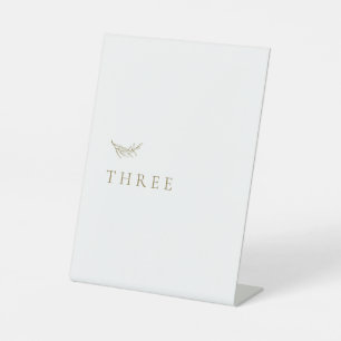 Signe De Table Simple Gold White Elegant Wedding Numéro de table