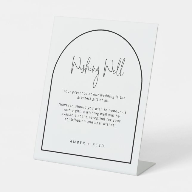 Signe De Table Simple Mariage d'arche noire blanche enseigne bien (Recto)