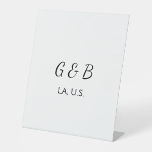Signe De Table SIMPLE MINIMAL ajoutez le nom de votre couple nom