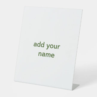Signe De Table Simple minimal vert ajoutez votre texte nom photo