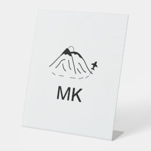 Signe De Table Simple monogramme minimaliste ajouter du texte avi