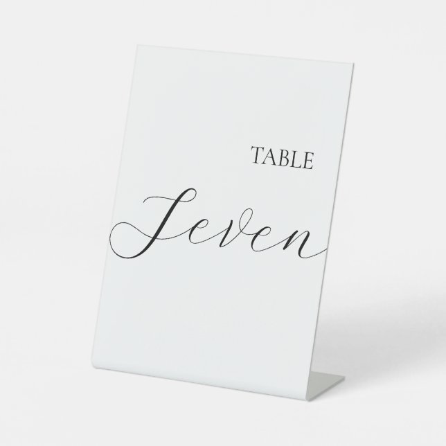 Signe De Table Simple Numéro de Table Sept  (Recto)