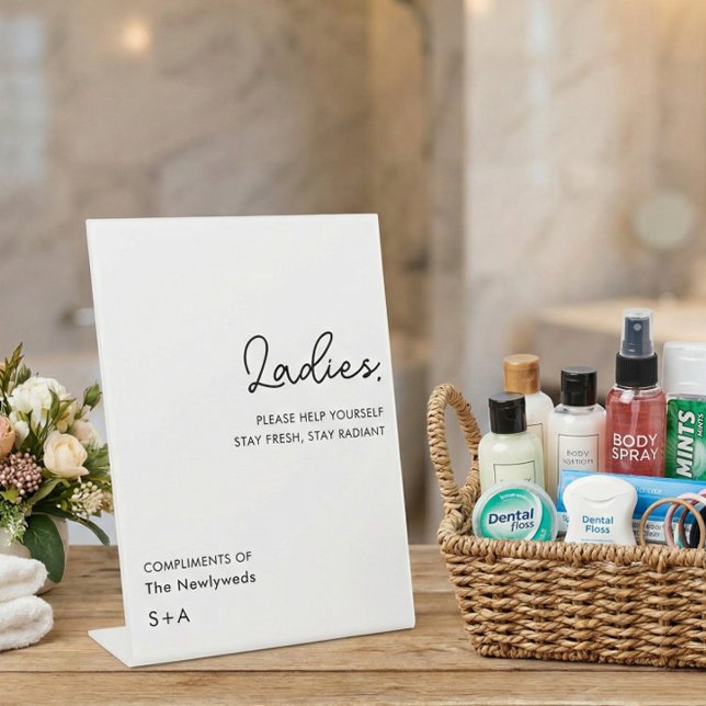 Signe De Table Simple Panier de Mariage pour Dames Salle de Bain (Créateur téléchargé)