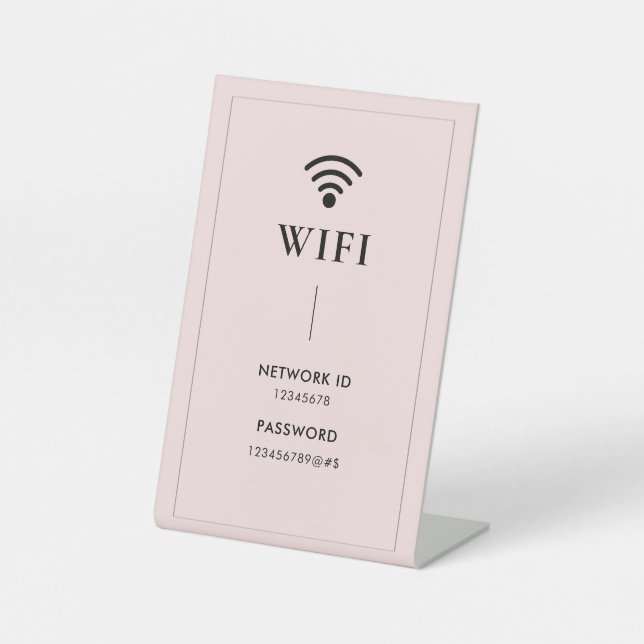 Signe De Table Simple Pink Business  Wifi Password and Network  (Recto)