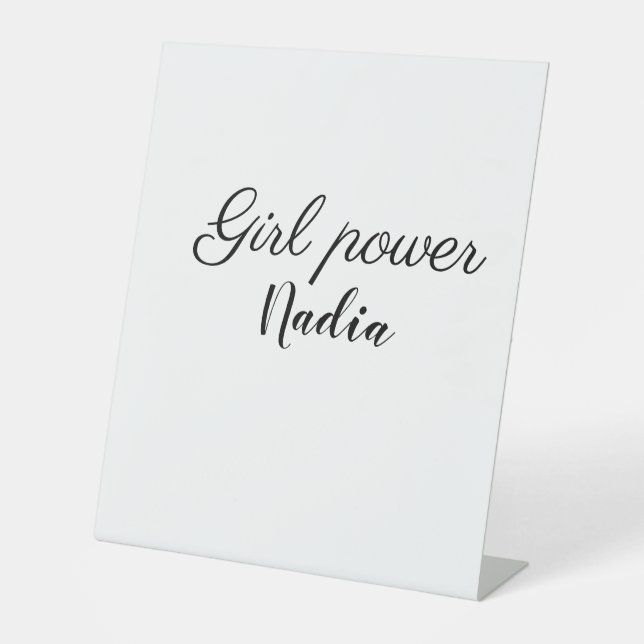 Signe De Table simple pouvoir minimal des filles ajouter le nom t (Recto)