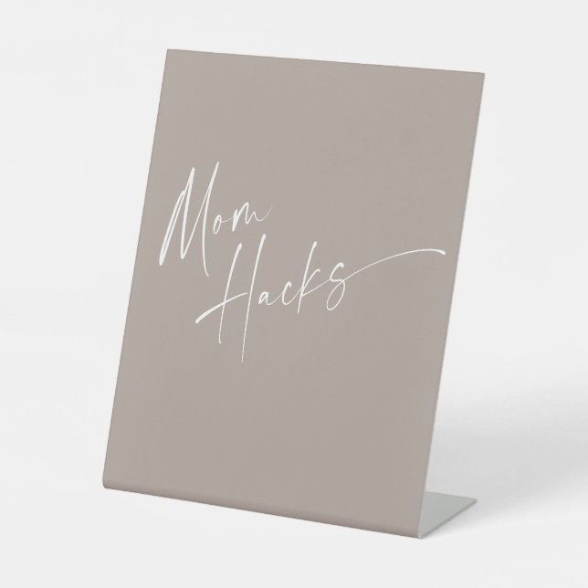 Signe De Table Simple Script Mom Hacks Baby Shower (Recto)