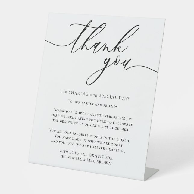 Signe De Table Simple sur mesure est bon Merci Mini (Recto)
