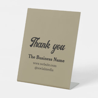 Signe De Table Simple thank you add business name details text  t