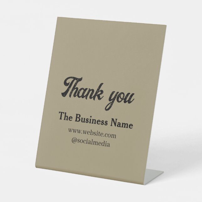 Signe De Table Simple thank you add business name details text  t (Recto)