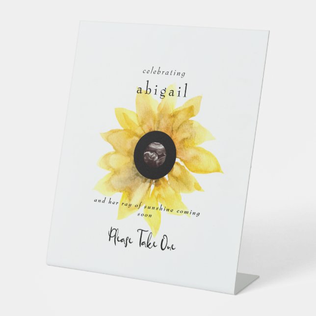 Signe De Table Simple Ultrasound Tournesol mignonne S'il vous pla (Recto)