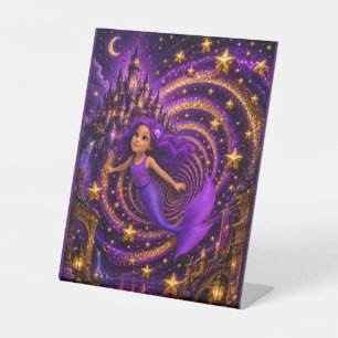 Signe De Table Sirène Violette Étoile Spirale Château Fantastique
