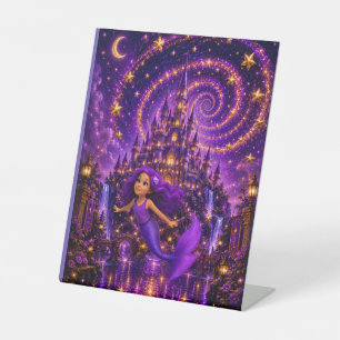 Signe De Table Sirène Violette Étoile Spirale Château Fantastique