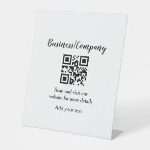 Signe De Table Site web simple d'entreprise code-barres QR ajoute