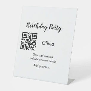 Signe De Table Site web simple pour fête d'anniversaire code barr