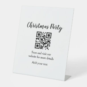 Signe De Table Site web simple pour fête de Noël code-barres QR a