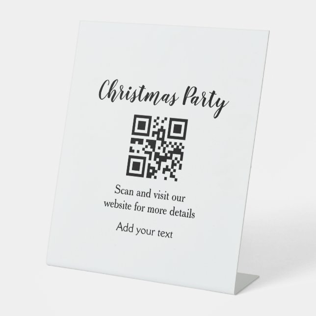 Signe De Table Site web simple pour fête de Noël code-barres QR a (Recto)