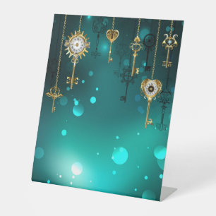 Signe De Table Skeleton Keys on Green Background