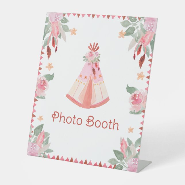 Signe De Table Sleepover Fille de la fête du bois rose Teepee Ann (Recto)