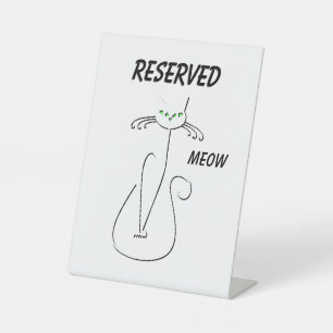 Signe De Table Slinky Black Cat Meow Meow Texte Personnalisé Yeux