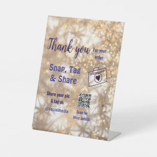 Signe De Table Snap tag partager les médias sociaux q r code part