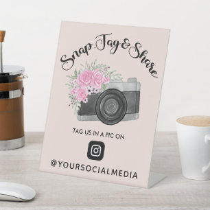 Signe De Table Snap, Tag, Share Instagram Social Media