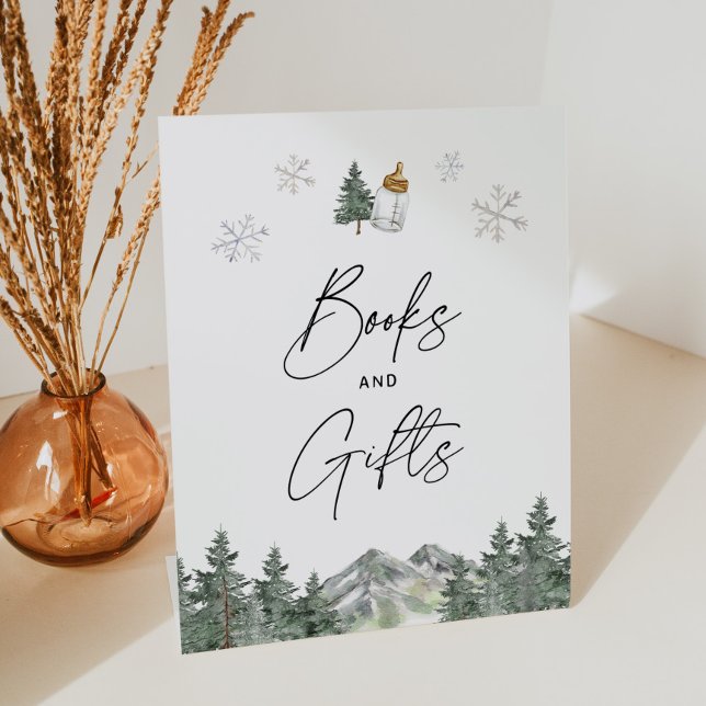 Signe De Table Snowflake Baby shower d'hiver Books et Cadeaux (Créateur téléchargé)