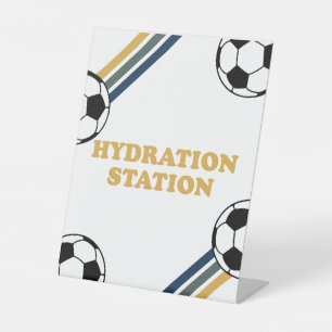 Signe De Table Soccer Anniversaire Hydration Station boisson Sign