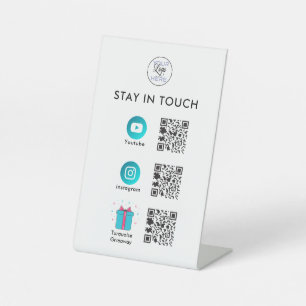 Signe De Table Social Media QR Code Entreprise