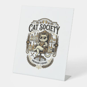 Signe De Table Société de chats Bar à alcool humour Vintage vecte