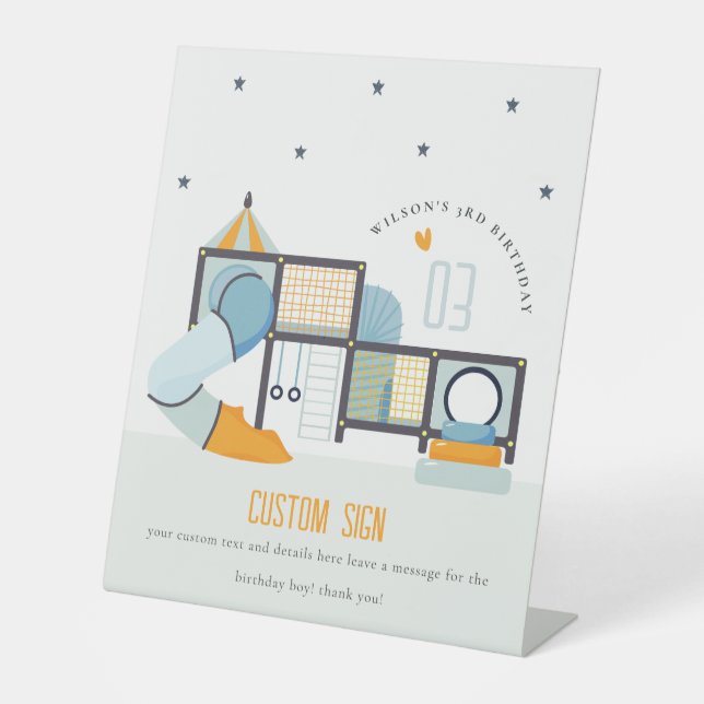 Signe De Table Soft Play Centre Jungle Gym Anniversaire Custom Pa (Recto)