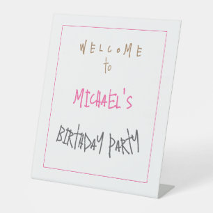 Signe De Table Soirée d'anniversaire minimaliste moderne