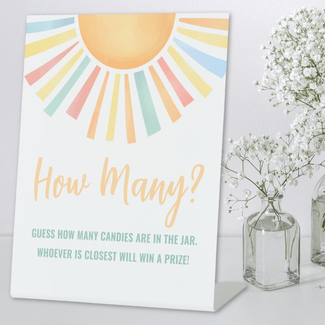 Signe De Table Soleil Combien de Soleil Bébé Shower (Sunshine How Many Sun Baby Shower Pedestal Sign )