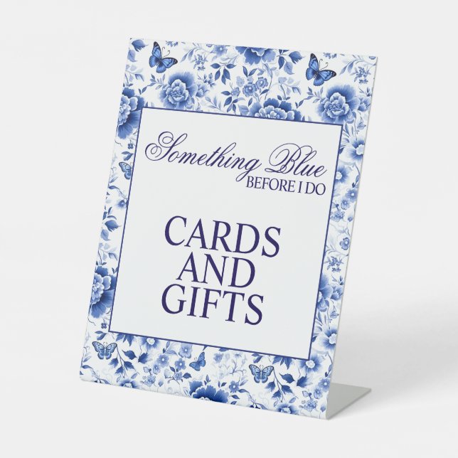 Signe De Table Something Blue Before I Do Floral Bridal Shower  (Recto)