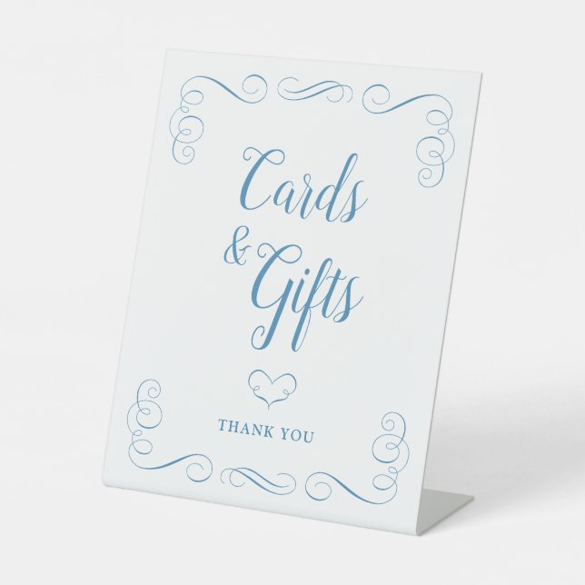 Signe De Table Something Blue Bridal Shower Cards and Gifts (Recto)