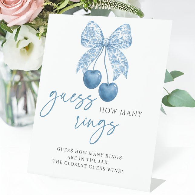 Signe De Table Something Blue Guess How Many Rings Bridal Shower (Créateur téléchargé)