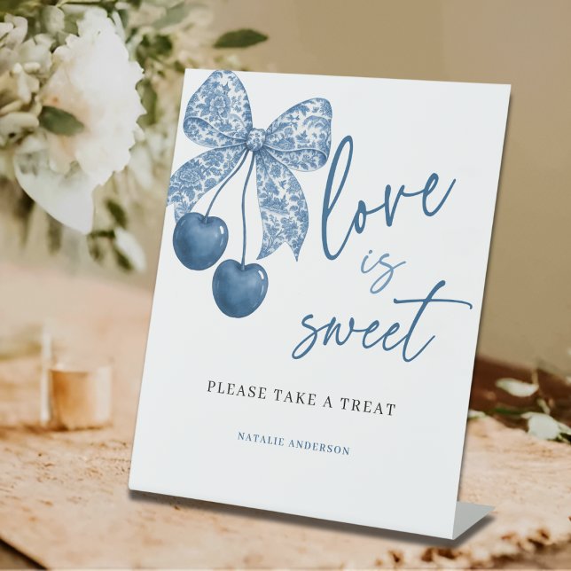 Signe De Table Something Blue Love is Sweet Bridal Shower Favors (Créateur téléchargé)