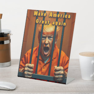 Signe De Table Soutenez Kamala Walz Justice Trump Drôle Satire