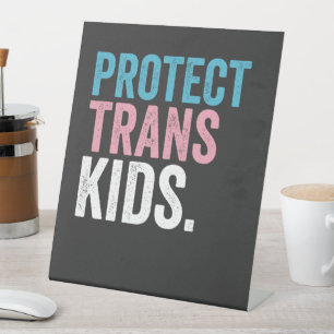Signe De Table Soutien LGBT Pride Protéger les enfants trans Vint