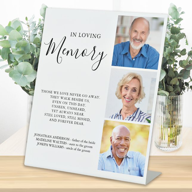 Signe De Table Souvenir personnalisé 3 Mariage photo (Créateur téléchargé)