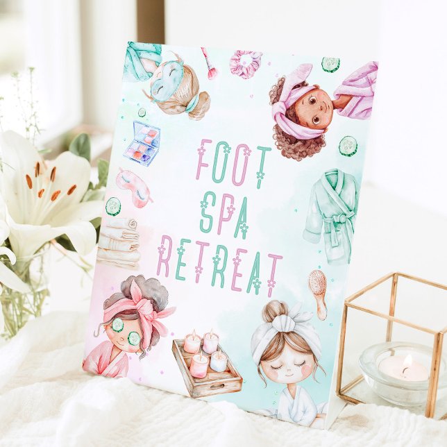 Signe De Table Spa de pied Retraite Spa anniversaire de enfant (Créateur téléchargé)