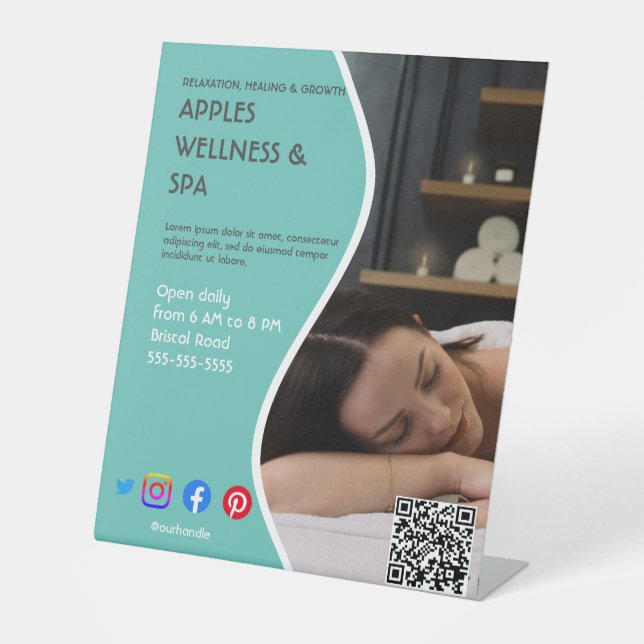 Signe De Table spa de santé affiche prospectus centre de bien-êtr (Recto)