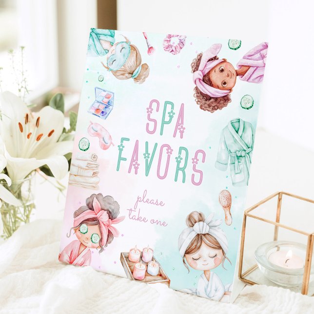 Signe De Table Spa Faveurs Enfants Pamper Party Faveurs Station (Créateur téléchargé)